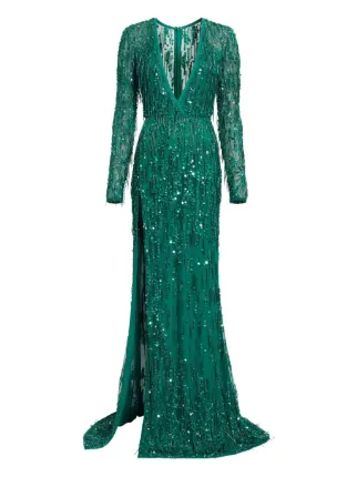 Elie Saab bead-embellished Maxi Dress | Green | FARFETCH GE Elie Saab bead-embellished Maxi Dress | Green | FARFETCH GE