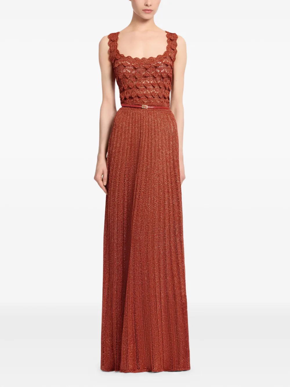 Elie Saab Marchesa crochet maxi dress - オレンジ Elie Saab Marchesa crochet maxi dress - オレンジ