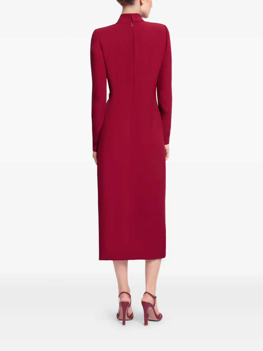 Elie Saab Crystal-embellished Midi Dress In Red