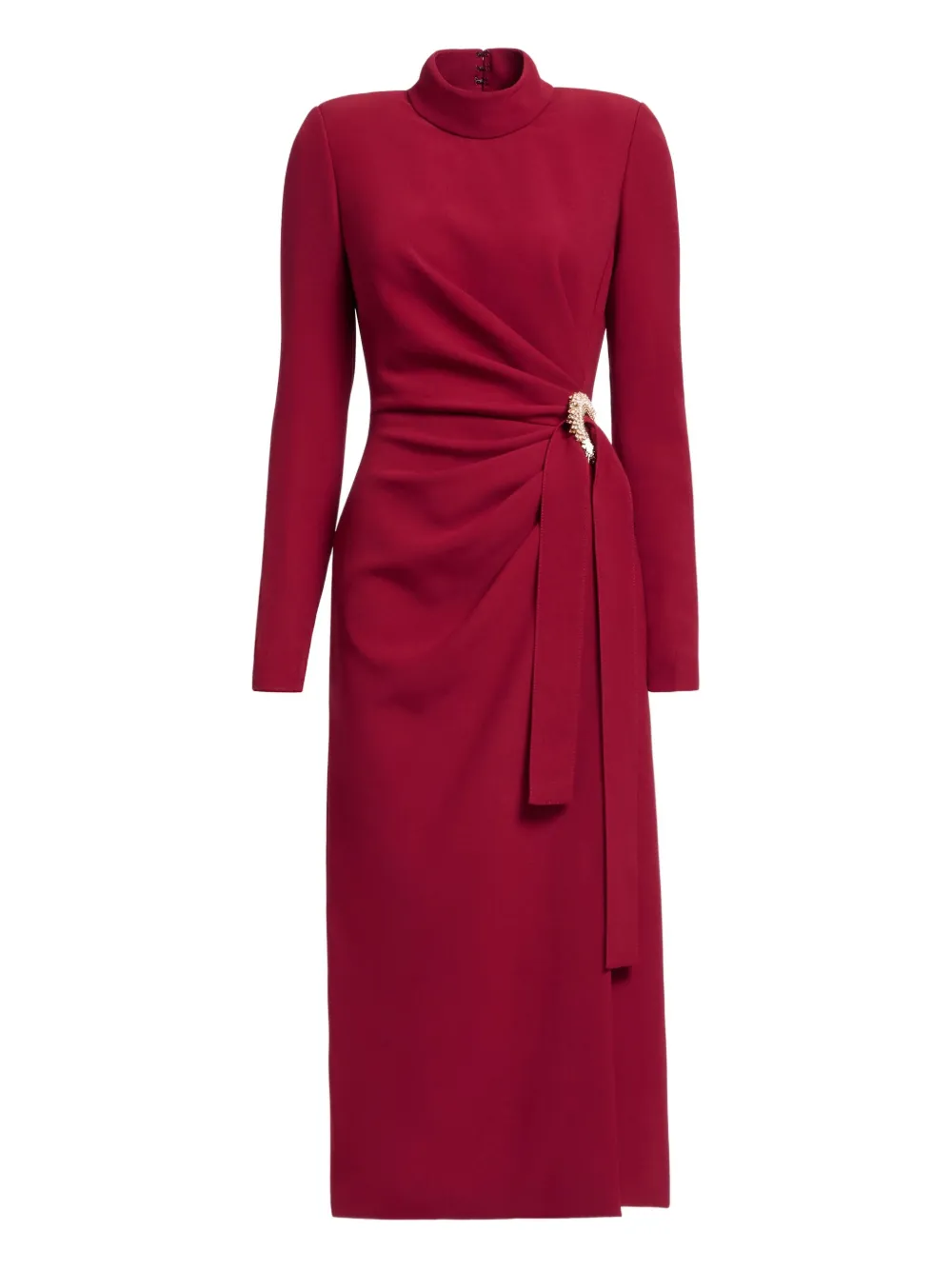 Elie Saab Crystal-embellished Midi Dress In Red