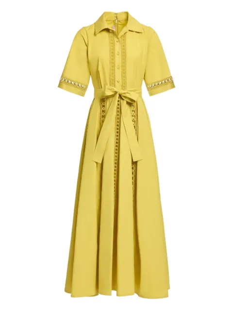 Elie Saab vestido camisero largo con ribete
