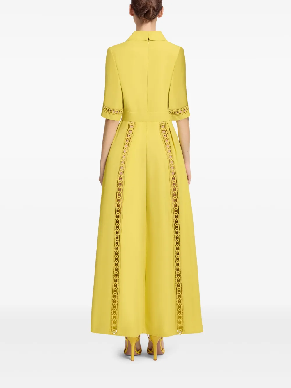 Elie Saab Trim-embellished Shirt Maxi Dress In Yellow