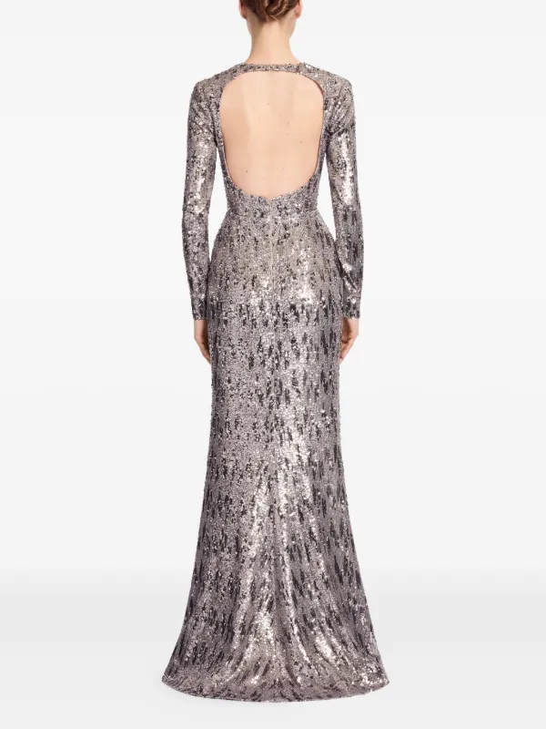 strapless open back dress Sleek Love Sequin Maxi Dress
