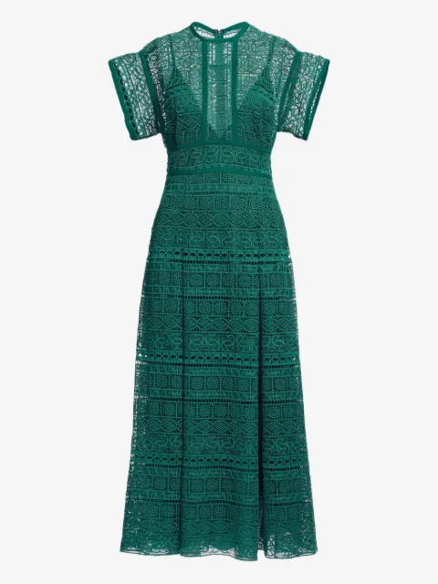Elie Saab macramé midi dress
