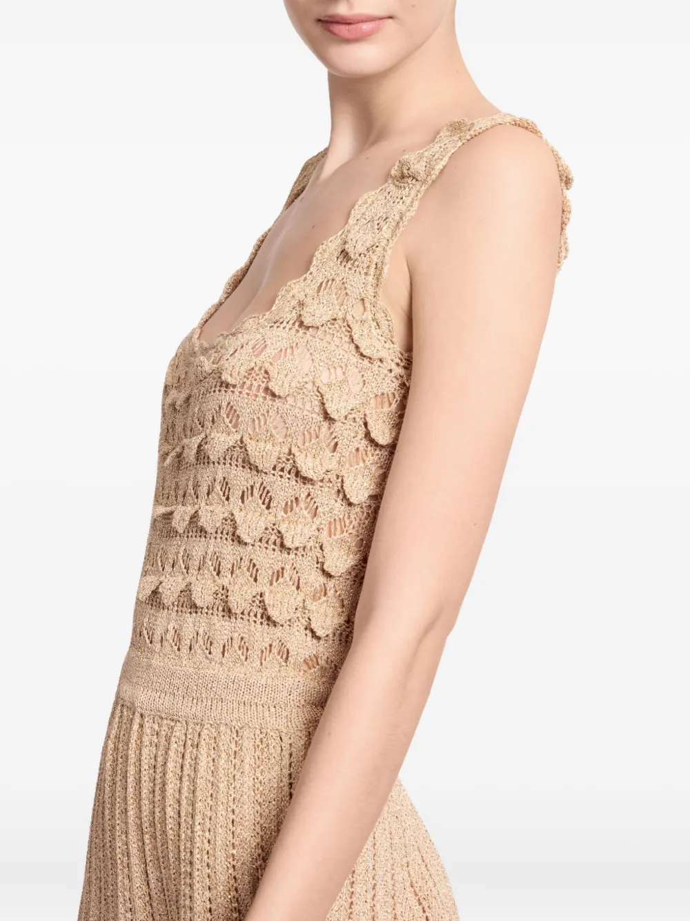 Elie Saab Gehaakte maxi-jurk Goud