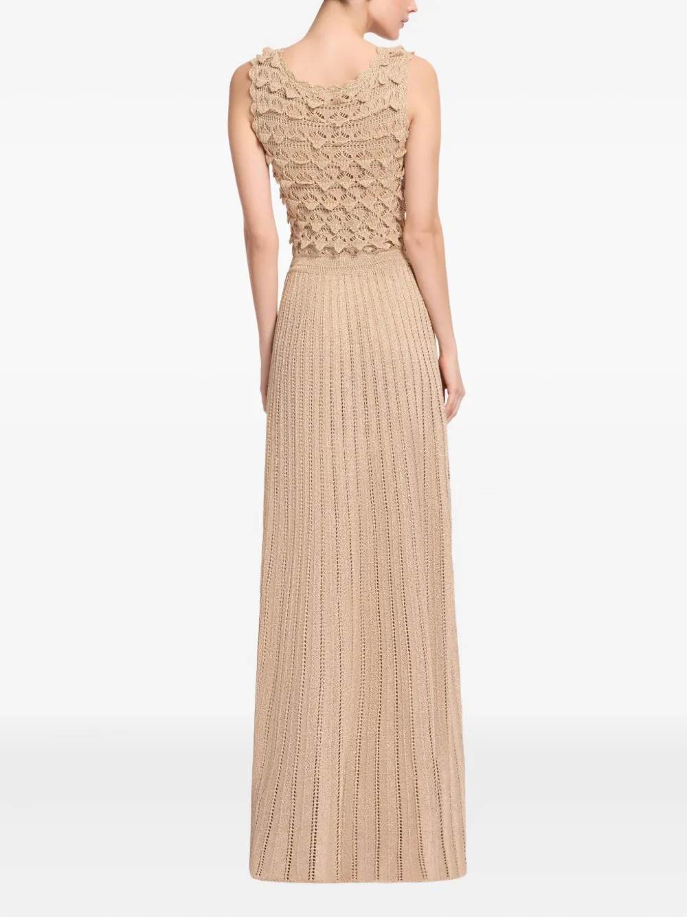 Elie Saab Gehaakte maxi-jurk Goud