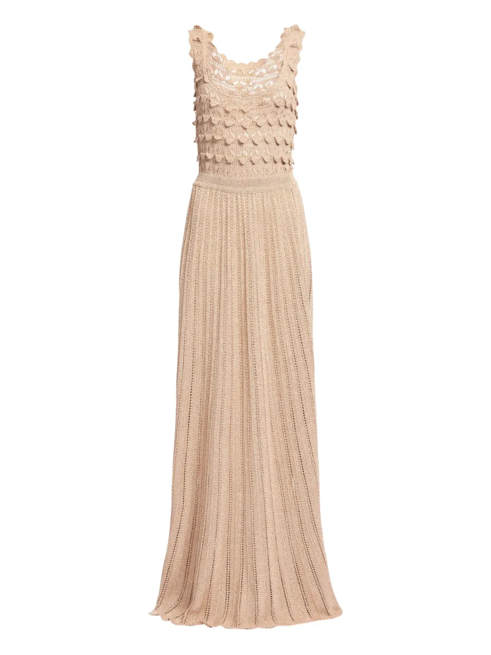 Elie Saab crochet maxi dress - ゴールドトーン Elie Saab crochet maxi dress - ゴールドトーン