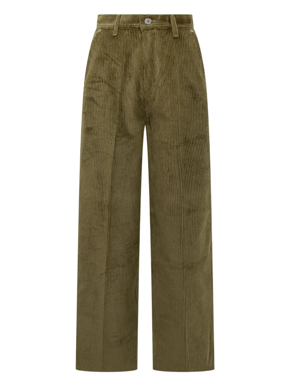 Ami Alexandre Mattiussi Ami Paris Ami Paris Green Wide-leg Corduroy Trousers In Green