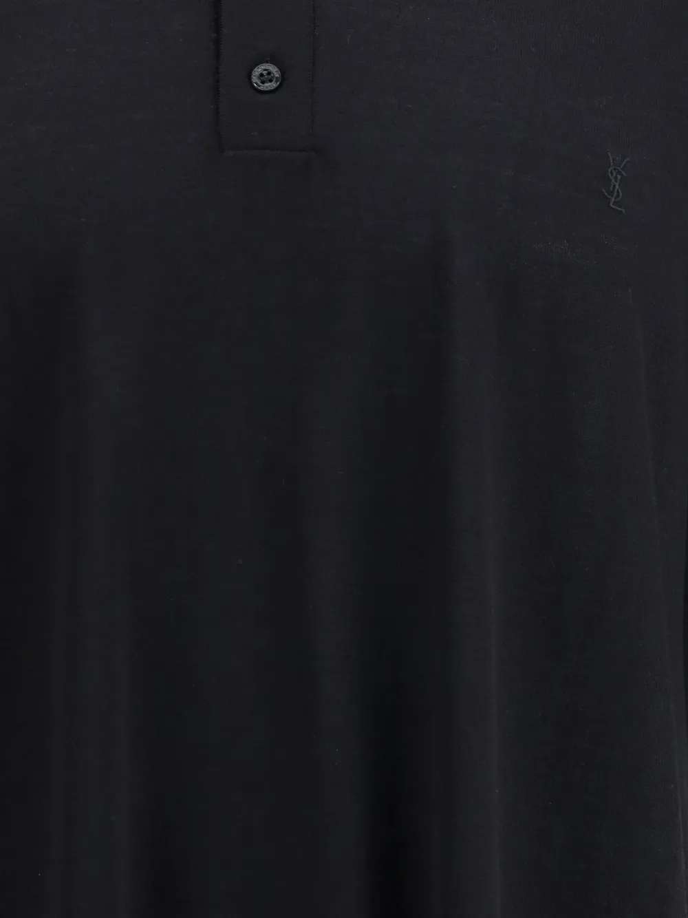 Saint Laurent Cassandre Short-sleeve Polo Shirt In Black