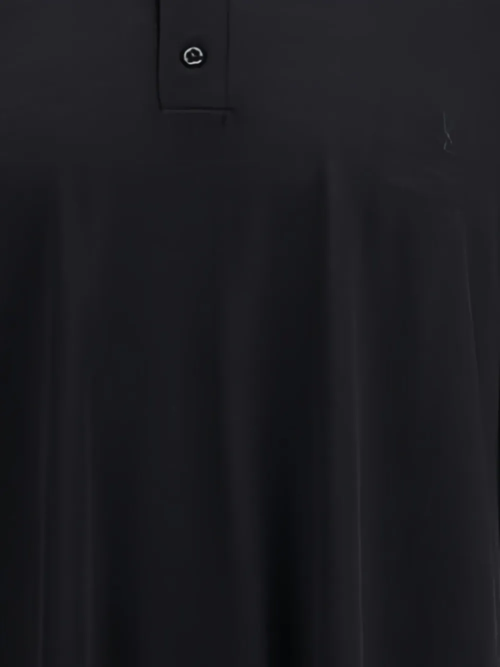 Saint Laurent Cassandre Short-sleeve Polo Shirt In Black