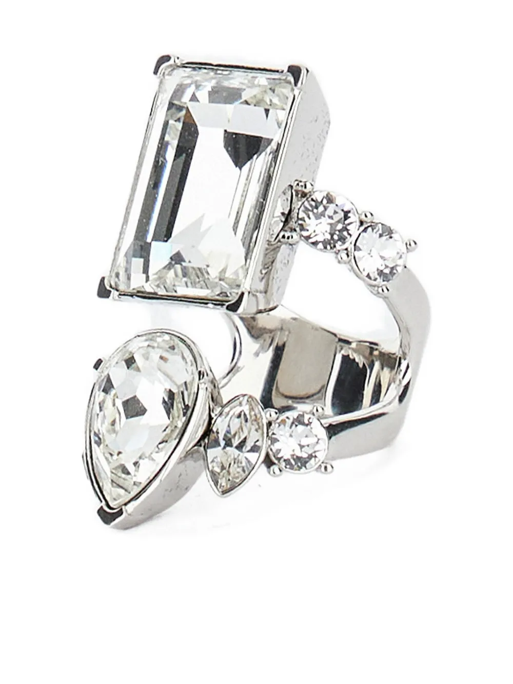 Alexander McQueen Ring verfraaid met kristallen - Metallic