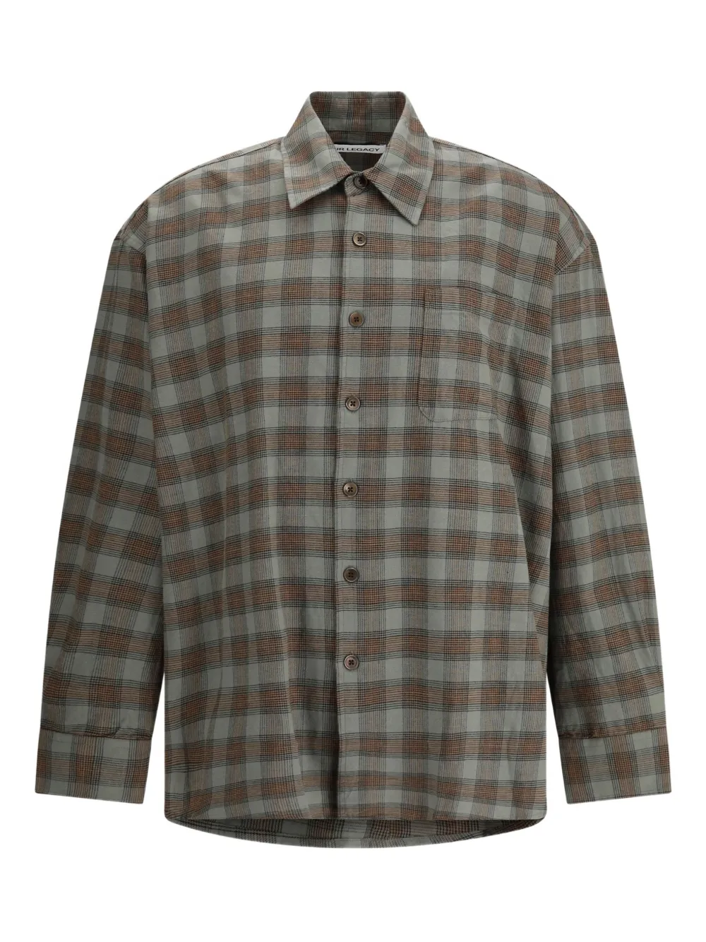 Our Legacy Borrowed Checked Button-down Shirt In Gray