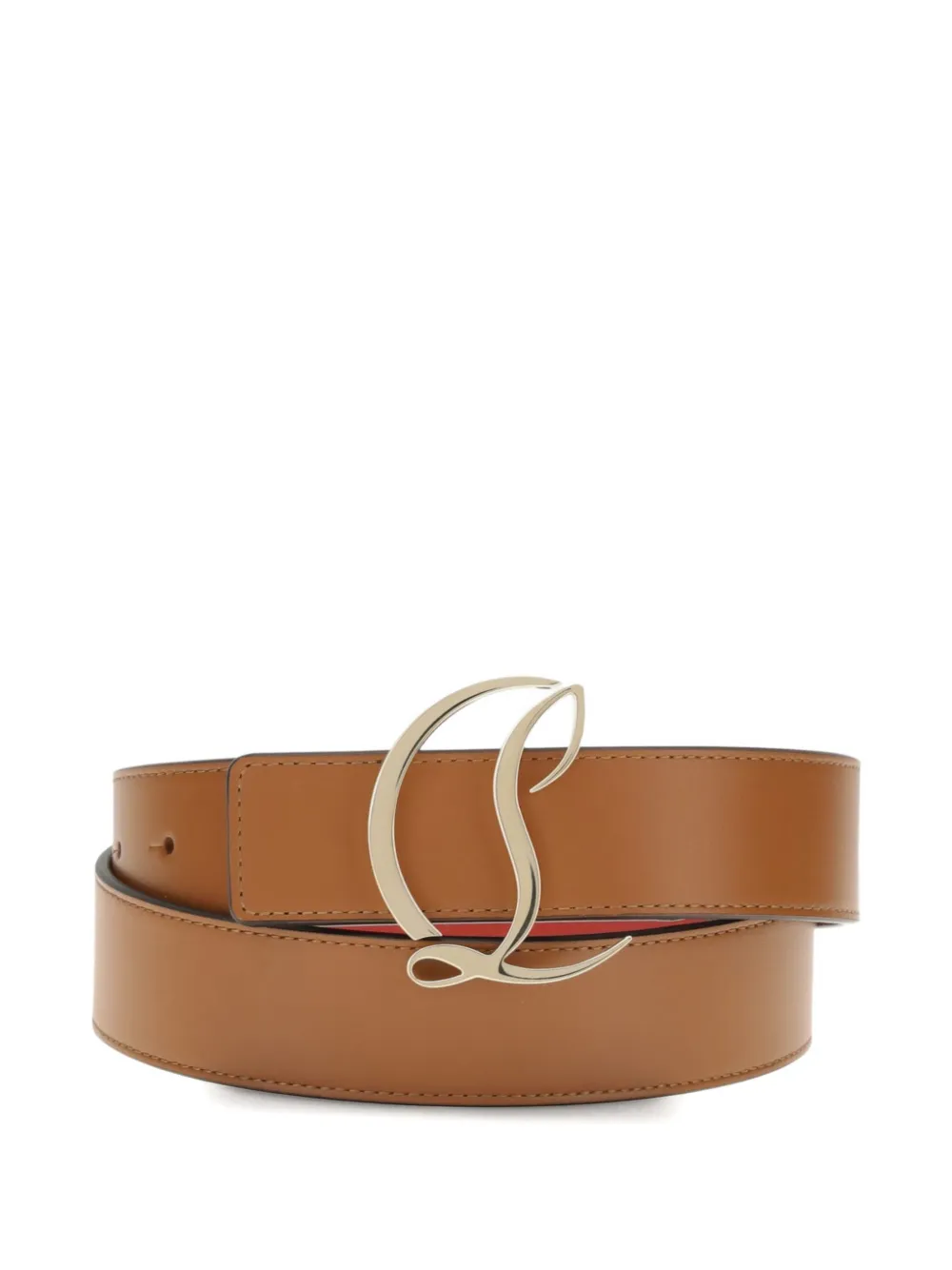 Christian Louboutin logo-plaque leather belt | Brown | Image 1