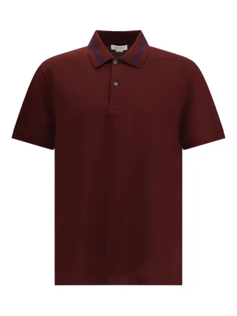 Alexander McQueen playera tipo polo tejida de canalé manga corta