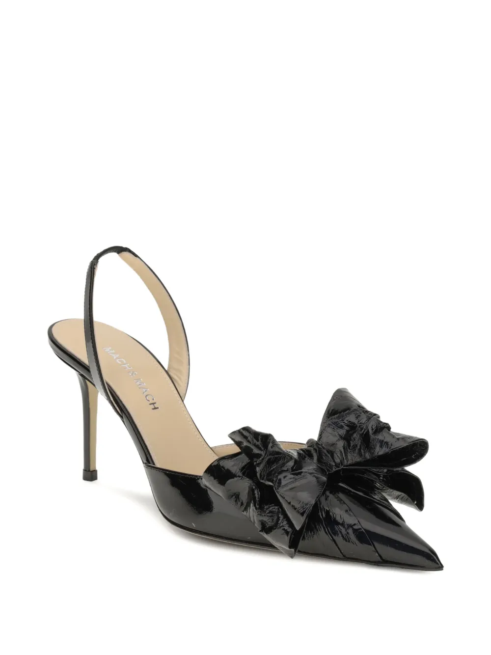 MACH & MACH 85mm bow-embellished slingback pumps Black