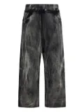 R13 acid-wash trousers - Black