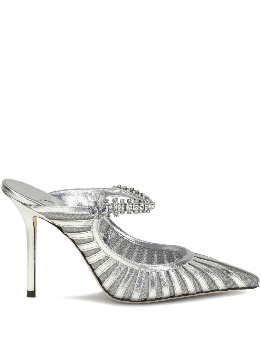 Jimmy Choo 100mm leather heeled sandals | Silver | Image 1