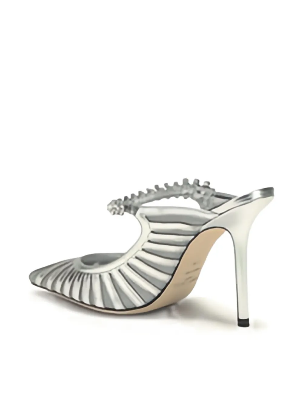 Jimmy Choo 100mm leather heeled sandals Silver