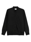 LES HOMMES button-down elasticated-hem shirt - Black