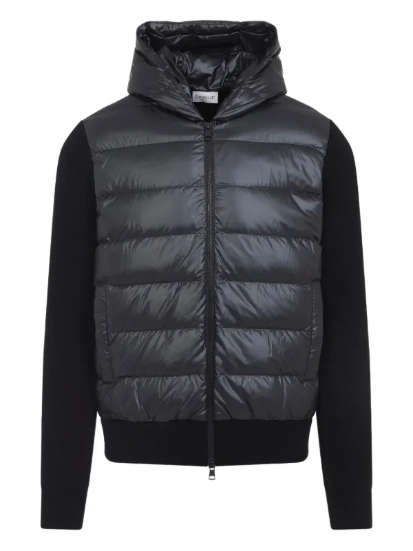 Moncler Hooded Quilted Jacket Black FARFETCH IN