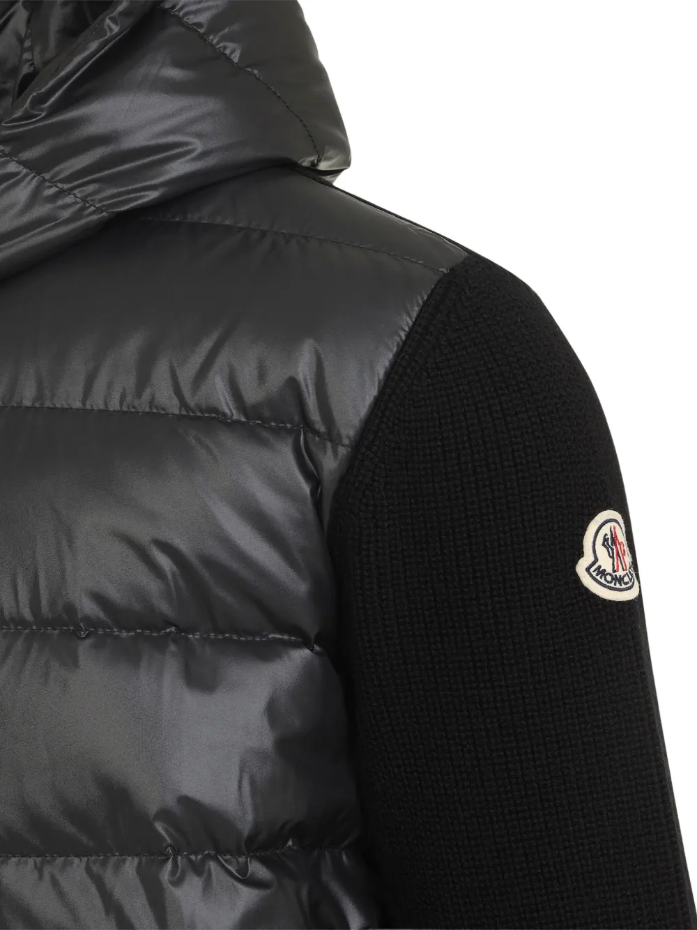 Moncler Padded Wool Zip-up Hoodie Clothing In Blue