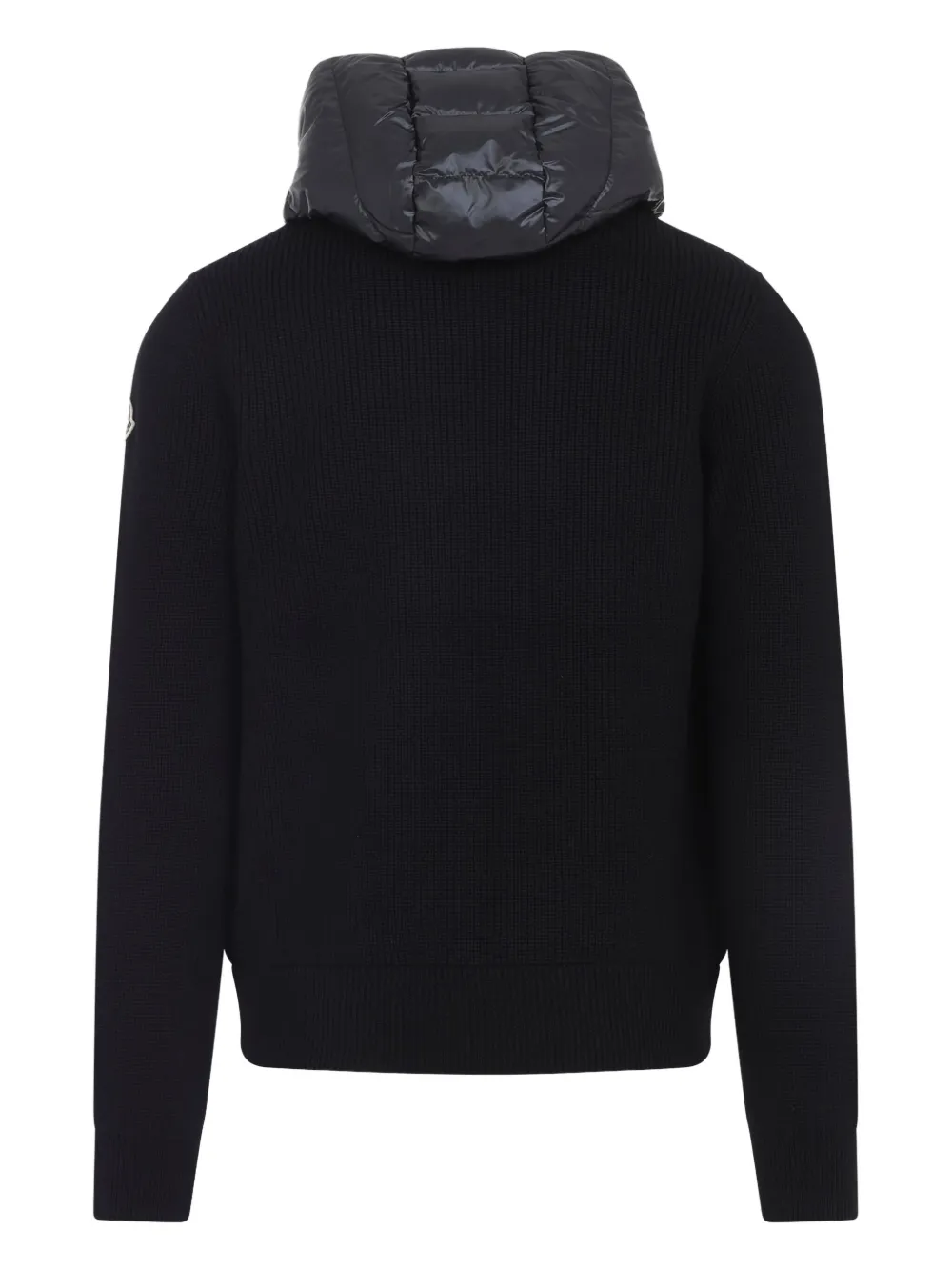 Moncler Padded Wool Zip-up Hoodie Clothing In Blue