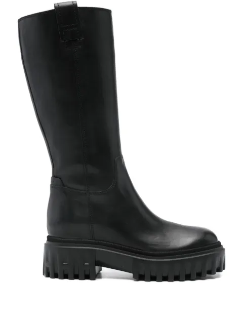 Hogan leather mid-calf boots