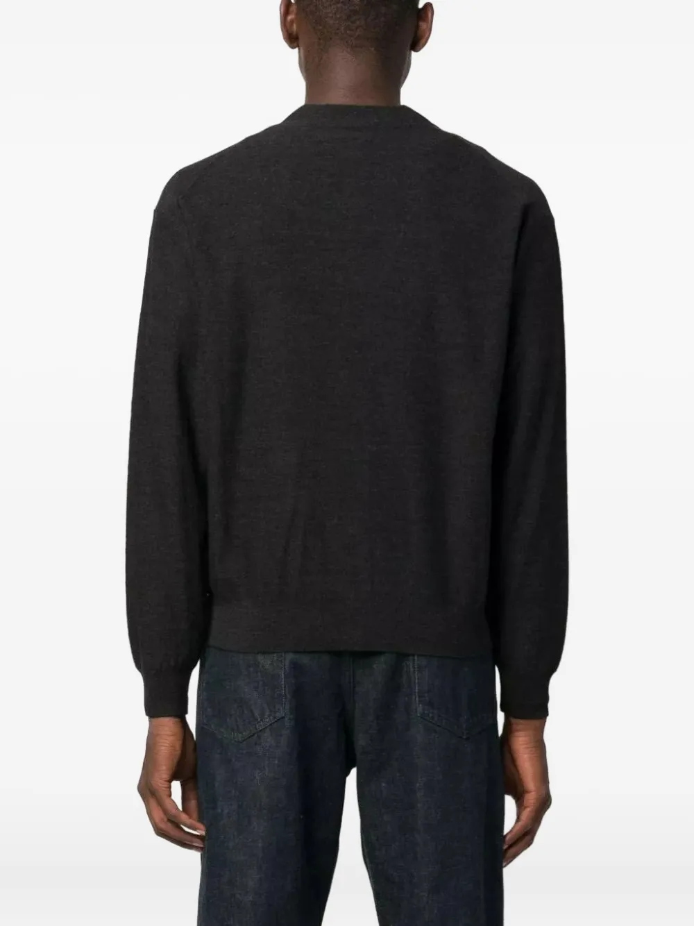 Lemaire Relaxed Twisted Wool Blend Cardigan In Gray