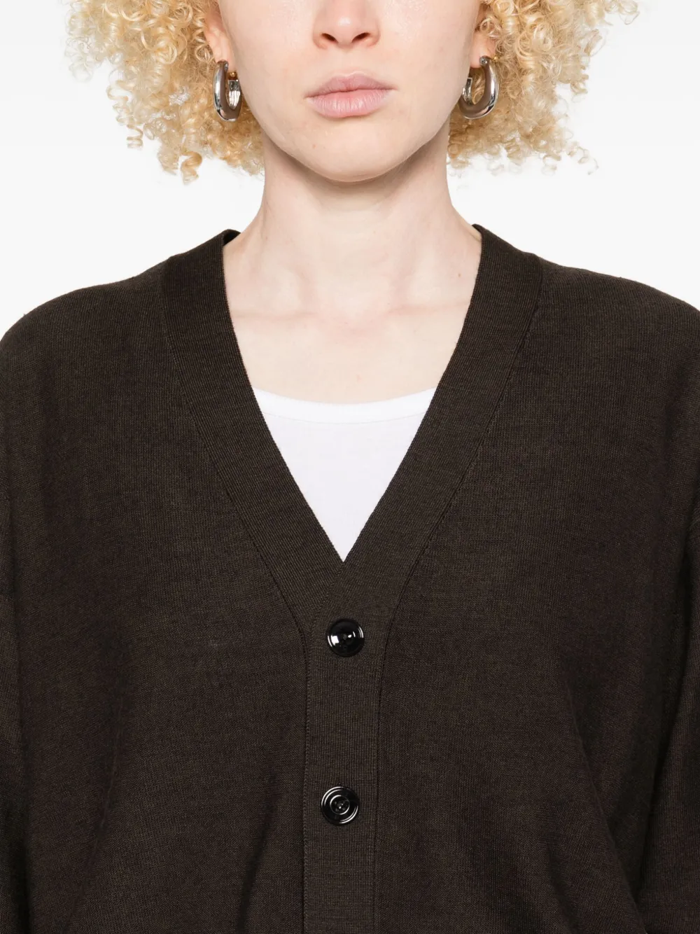 Lemaire Brown Relaxed Twisted Cardigan In Brown
