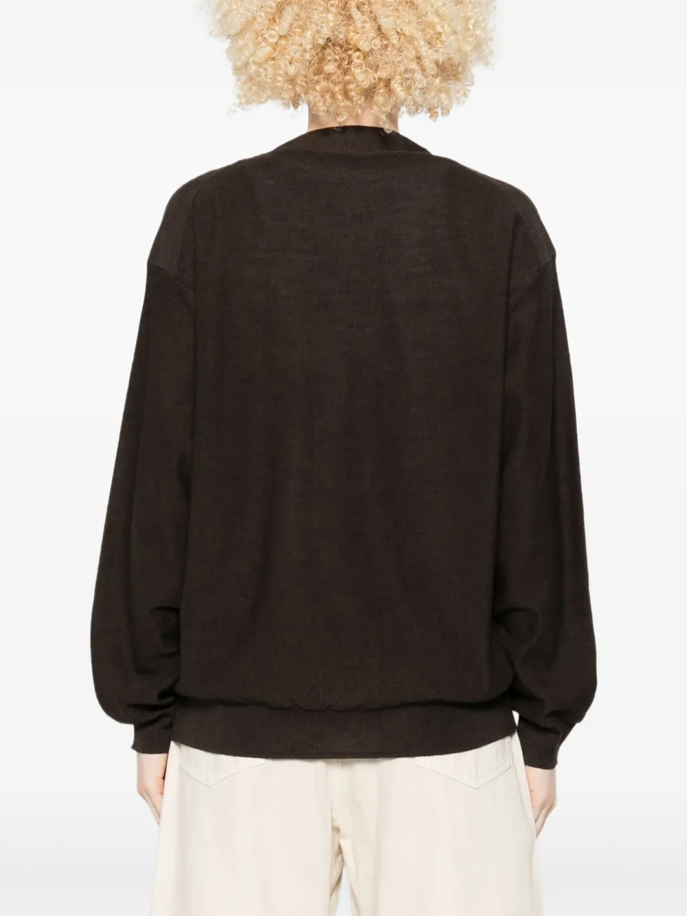 Lemaire Brown Relaxed Twisted Cardigan In Brown
