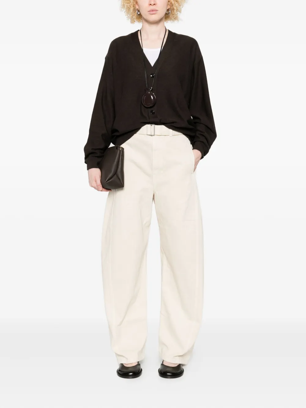LEMAIRE Jeans met vlakken en ceintuur - Beige
