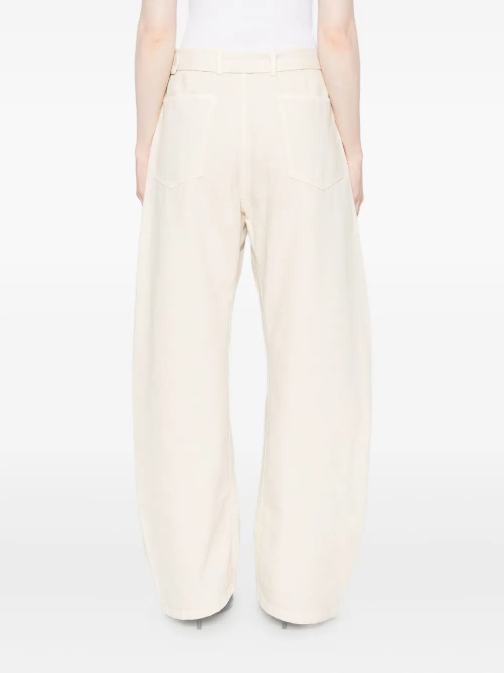 Lemaire Twisted Denim Cotton Jeans In Neutral