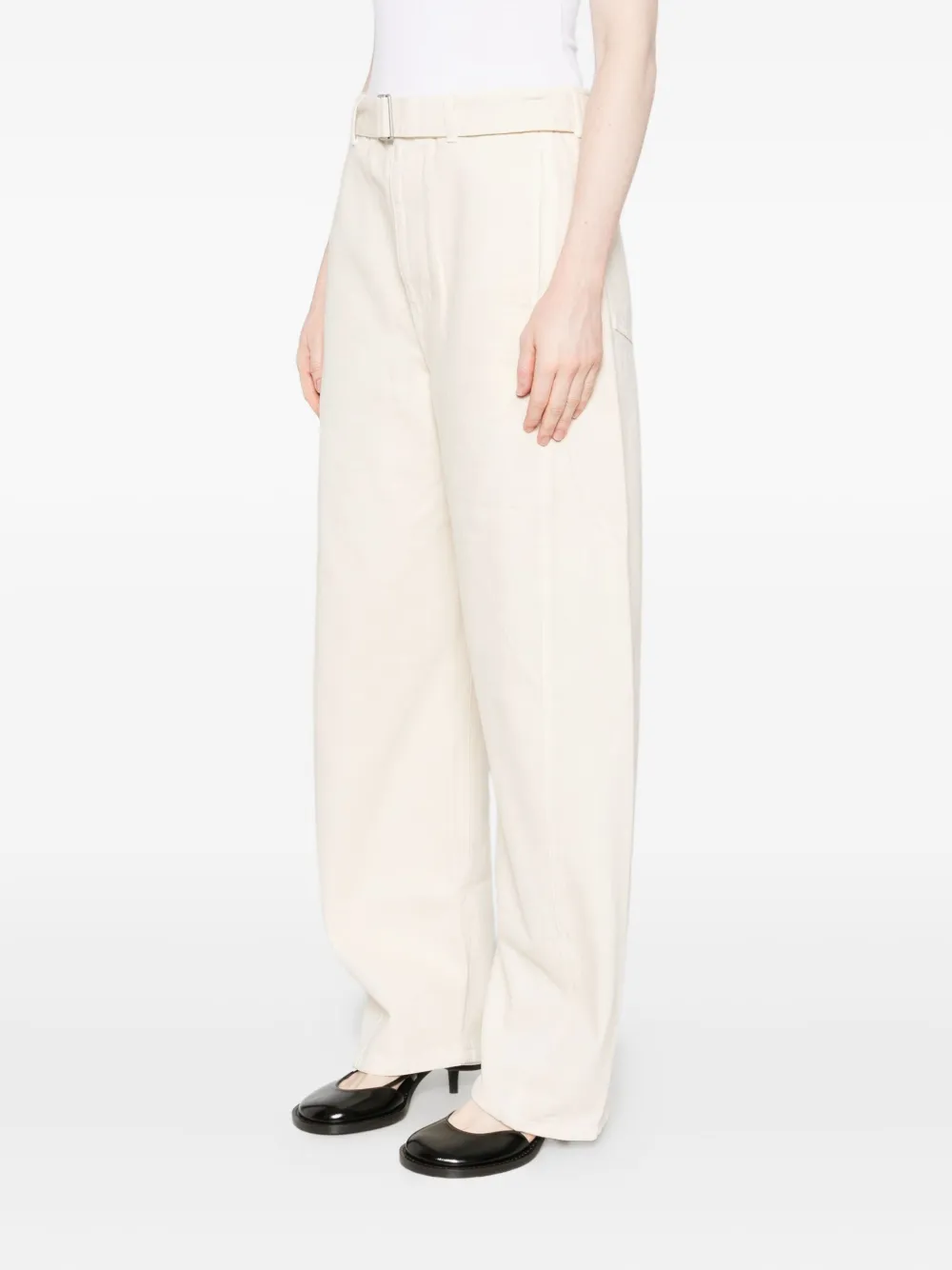 Lemaire Twisted Denim Cotton Jeans In Neutral