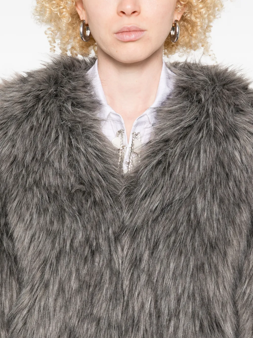 Thelaurent Faux Fur Jacket In Gray