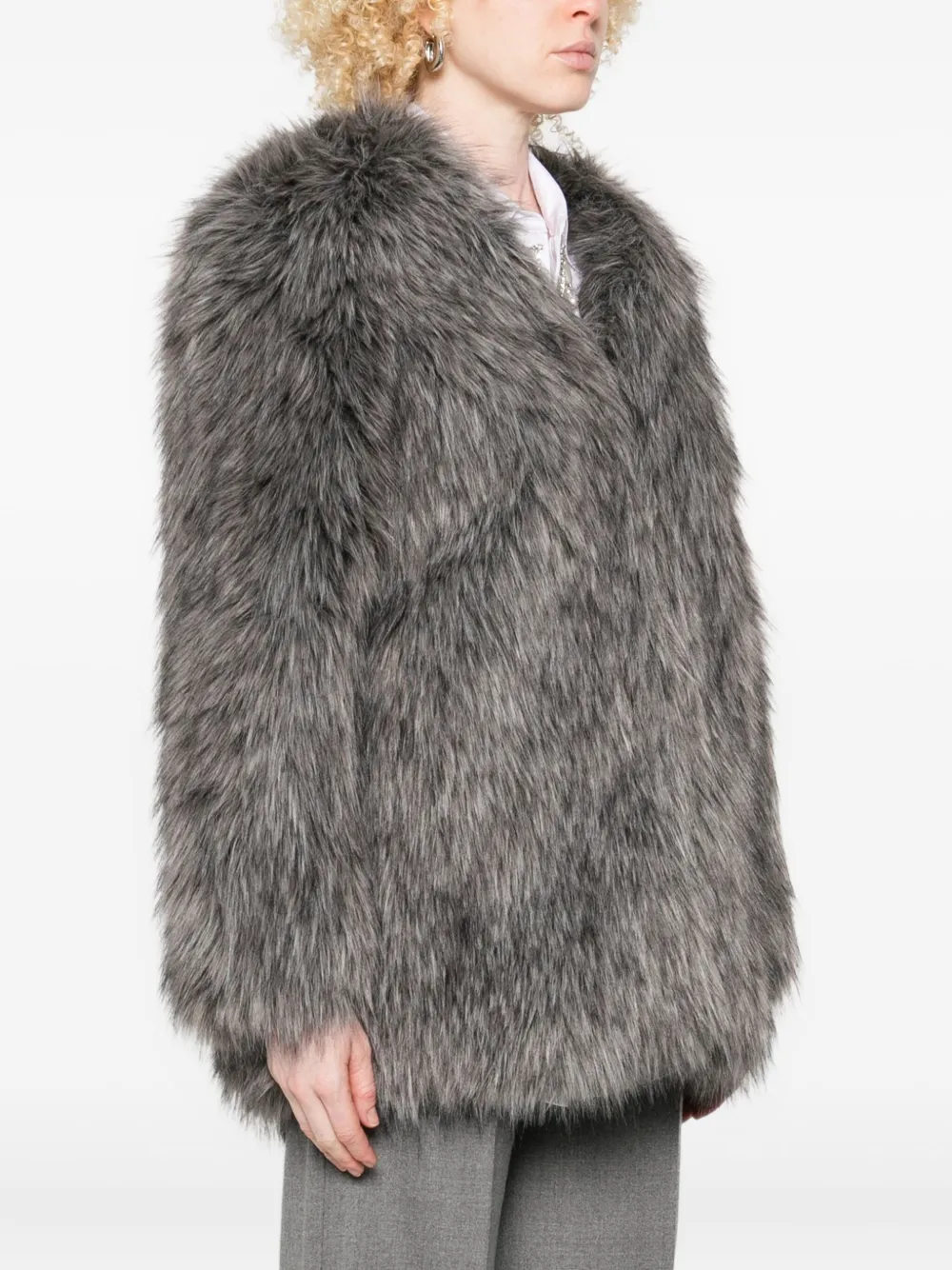 Thelaurent Faux Fur Jacket In Gray