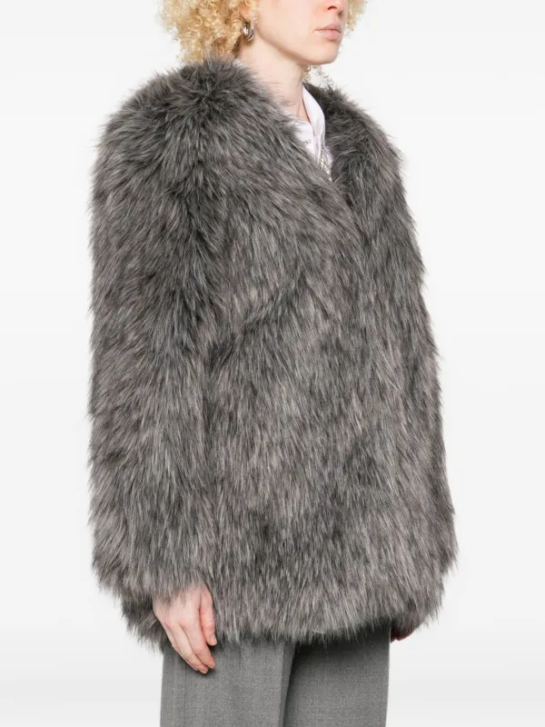 THELAURENT faux-fur Coat | Grey | FARFETCH