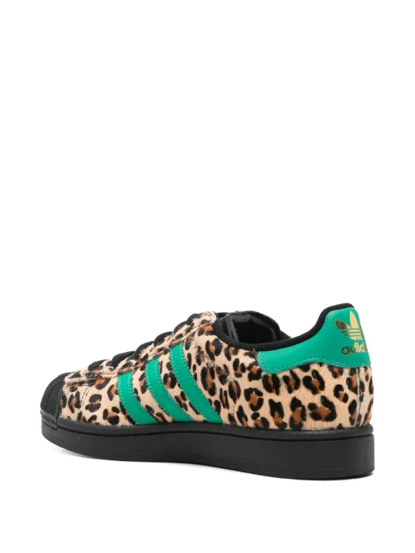 Adidas Superstar レオパード スニーカー | ブラック | FARFETCH JP