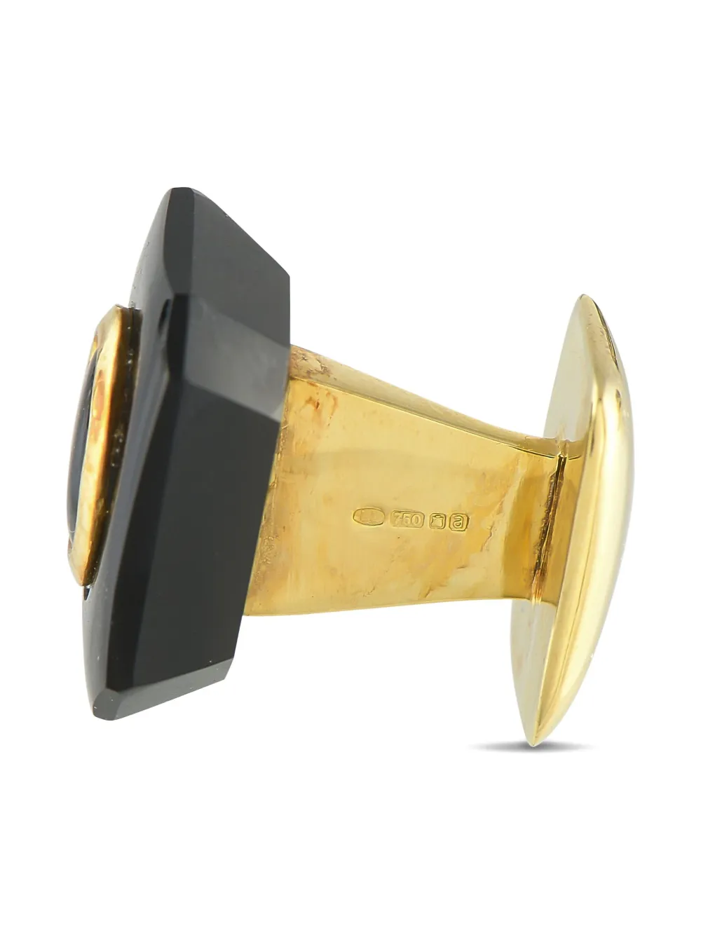 Pre-owned Links Of London 18k Yellow Gold Onyx Cufflinks