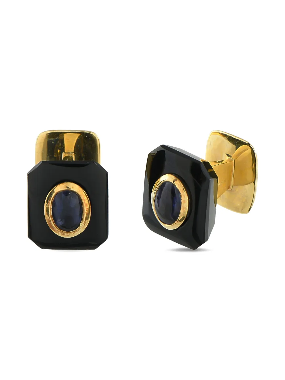Pre-owned Links Of London 18k Yellow Gold Onyx Cufflinks