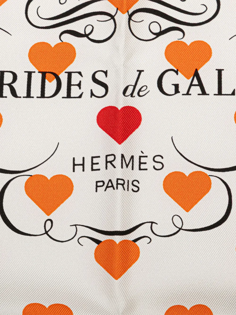 Pre-owned Hermes 20th Century Brides De Gala Love Silk Scarf Scarves In White