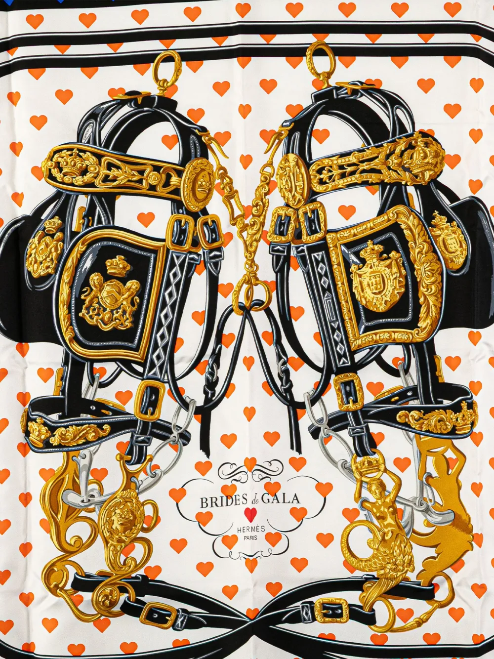 Pre-owned Hermes 20th Century Brides De Gala Love Silk Scarf Scarves In White
