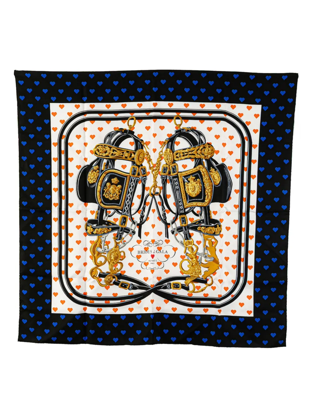 Pre-owned Hermes 20th Century Brides De Gala Love Silk Scarf Scarves In White