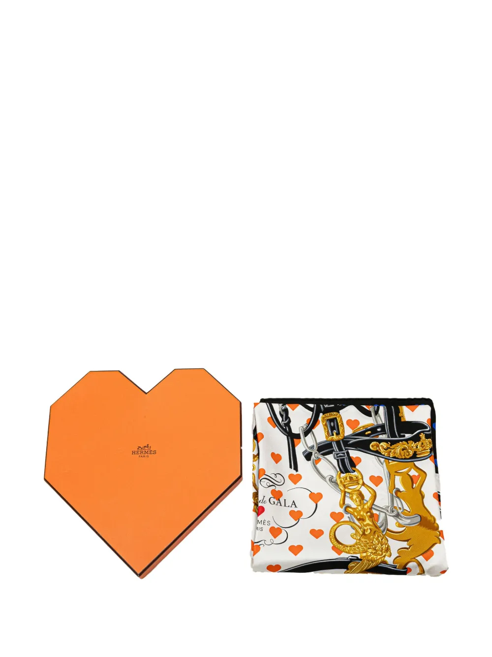 Pre-owned Hermes 20th Century Brides De Gala Love Silk Scarf Scarves In White