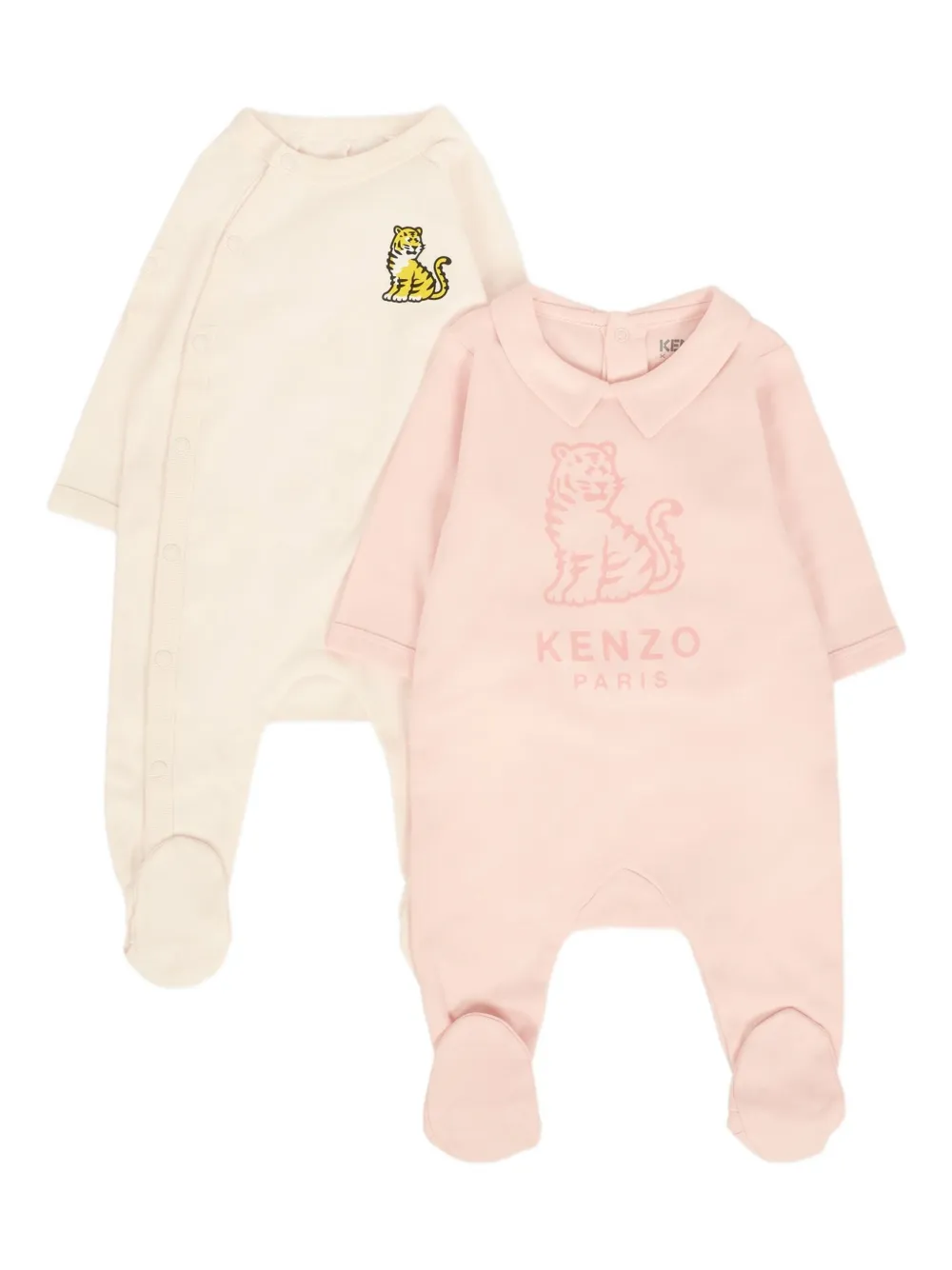 Kenzo Tiger-embroidered Pajama Set (set Of Two) In Pink