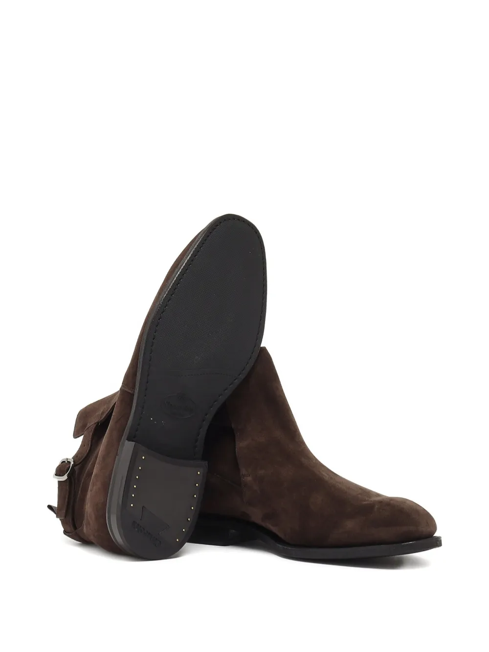 Church's buckle-strap suede boots Brown