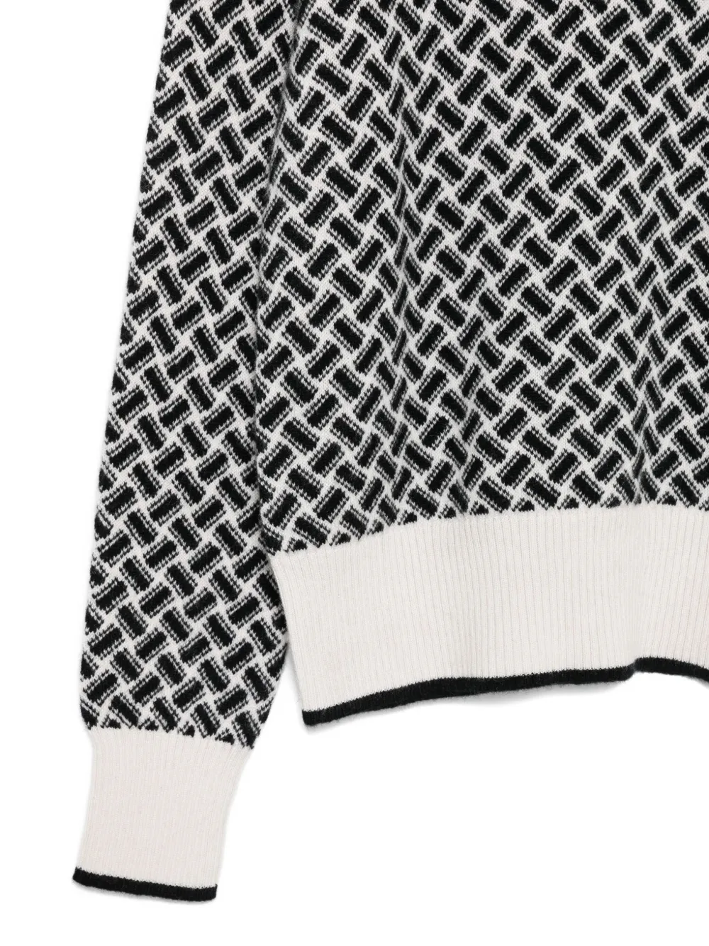 Drumohr Geometric-pattern V-neck Cashmere Sweater In Multi