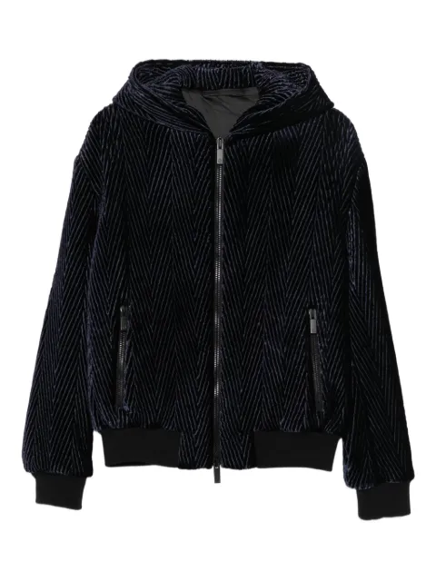 Giorgio Armani herringbone-pattern hooded jacket