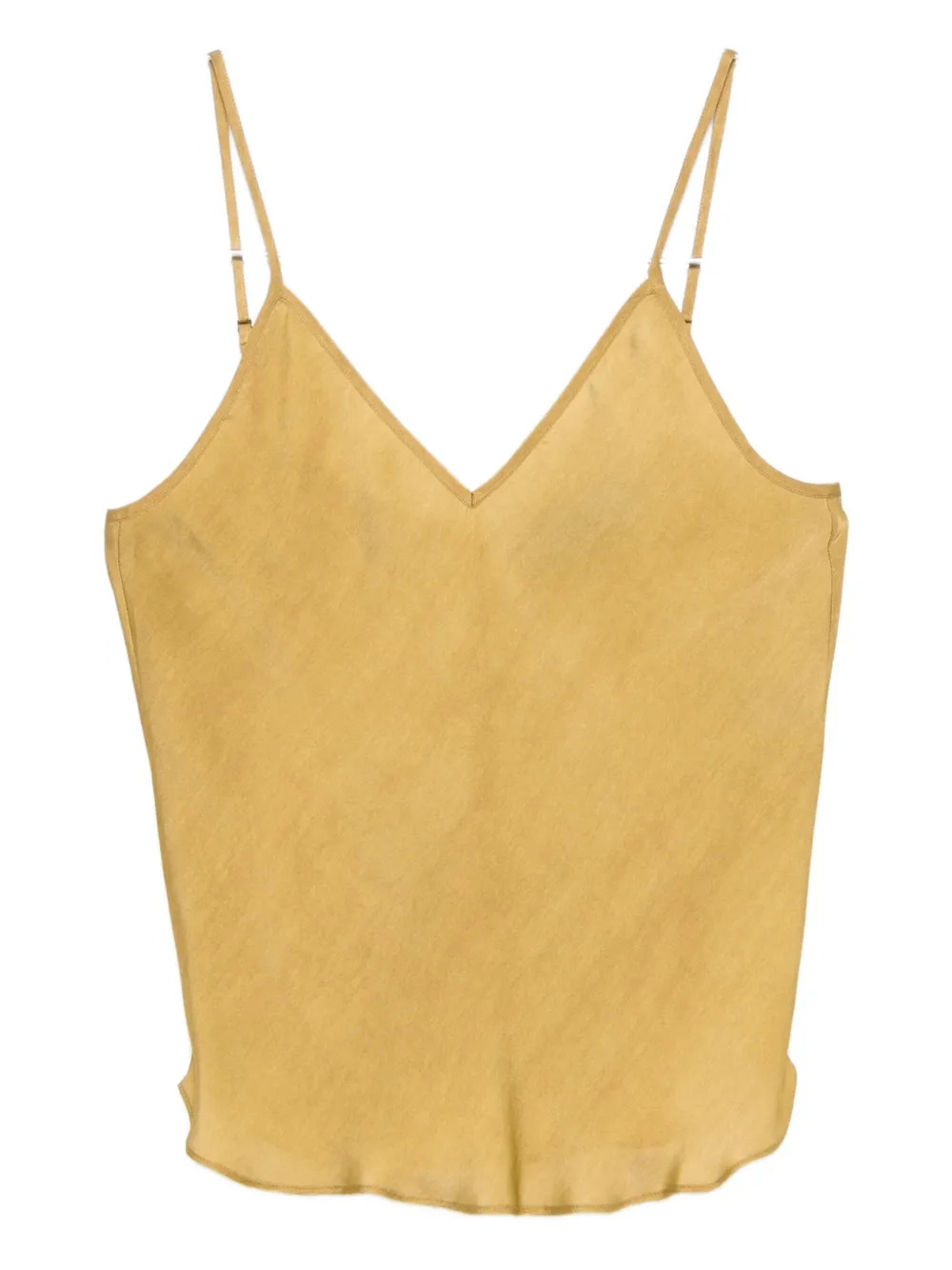 Mes Demoiselles V-neck Silk Top In Yellow