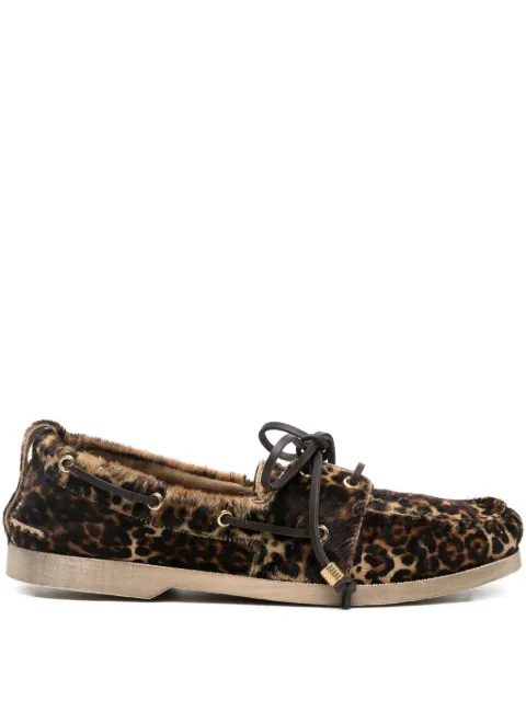 Golden Goose leopard-print boat shoes