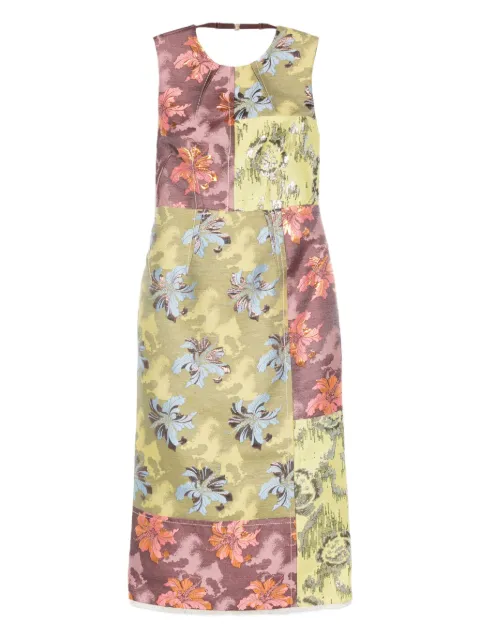 ALEMAIS floral-patchwork sleeveless dress